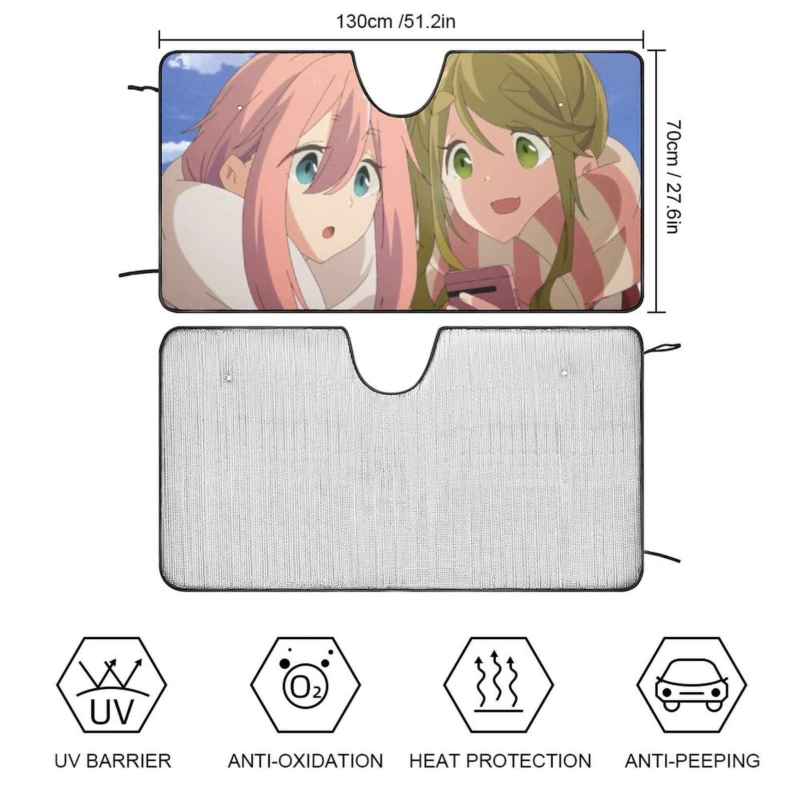 Amazon | ゆるキャン△サンシェード 車 グラス 日よけ 遮光 断熱